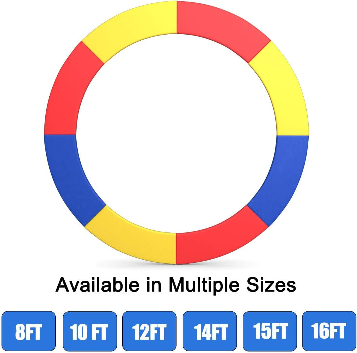 Trampoline Pad, 8Ft 10Ft 12Ft 14Ft 15Ft 16Ft Trampoline Replacement Safety Pad, No Holes for Pole, Waterproof Trampoline Accessories Spring Cover