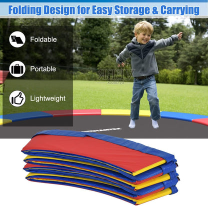 Trampoline Pad, 8Ft 10Ft 12Ft 14Ft 15Ft 16Ft Trampoline Replacement Safety Pad, No Holes for Pole, Waterproof Trampoline Accessories Spring Cover