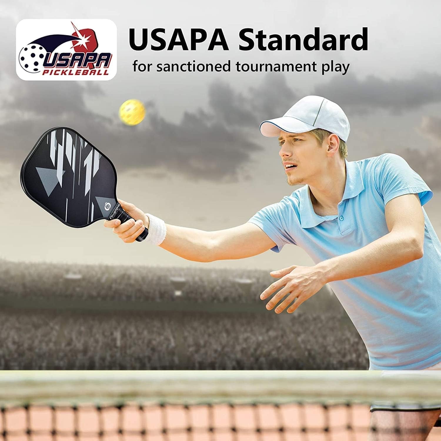 Pickleball Paddles Set of 2 or 4, USAPA Approved Fiberglass Pickleball Paddle Set with Balls and Bag, Polypropylene Honeycomb Core, Lightweight Pickleball Paddles for Beginners Men Women