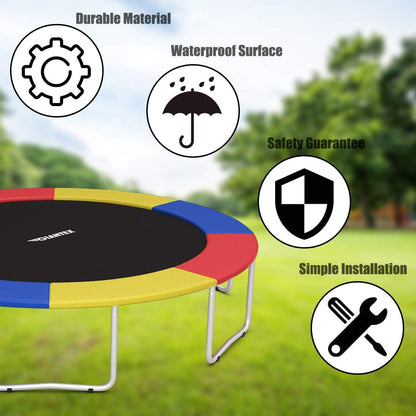 Trampoline Pad, 8Ft 10Ft 12Ft 14Ft 15Ft 16Ft Trampoline Replacement Safety Pad, No Holes for Pole, Waterproof Trampoline Accessories Spring Cover