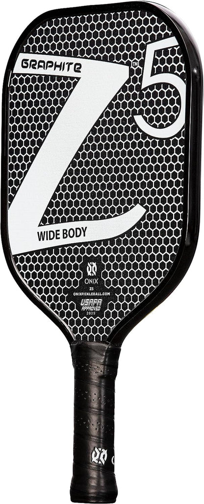 Graphite MOD Z5 Carbon Fiber Pickleball Paddle with Wide-Body Shape, Honeycomb Core, Graphite Face & Cushion Comfort Pickleball Paddle Grip